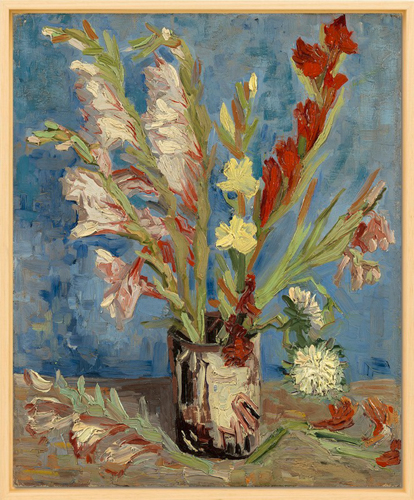 Vase with Gladioli and Chinese Asters